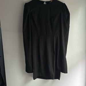 New Black dress cloak sleeve open back